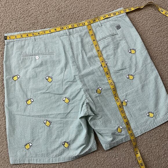 Castaway Nantucket Island Men's Seersucker Beer Mug Chino Shorts Green Size 44 - Picture 5 of 6